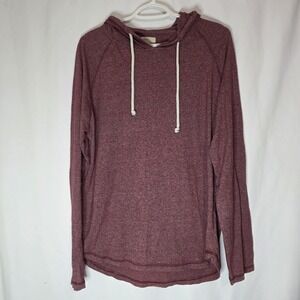 Alpha Beta Maroon‎ Hooded Pullover XL Lightweight Slub Knit Casual Lounge Hoodie